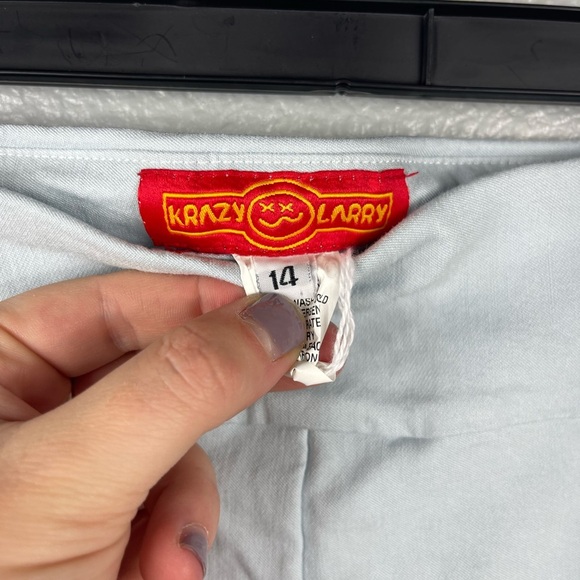 Krazy Larry Womens 14 Blue Straight Leg Pull On Slack Pants Stretch Career - Picture 6 of 8